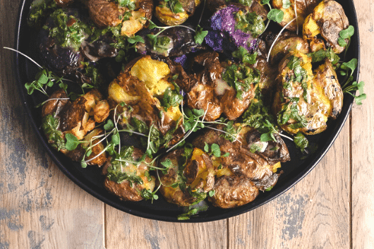 Smashed Rainbow Potatoes