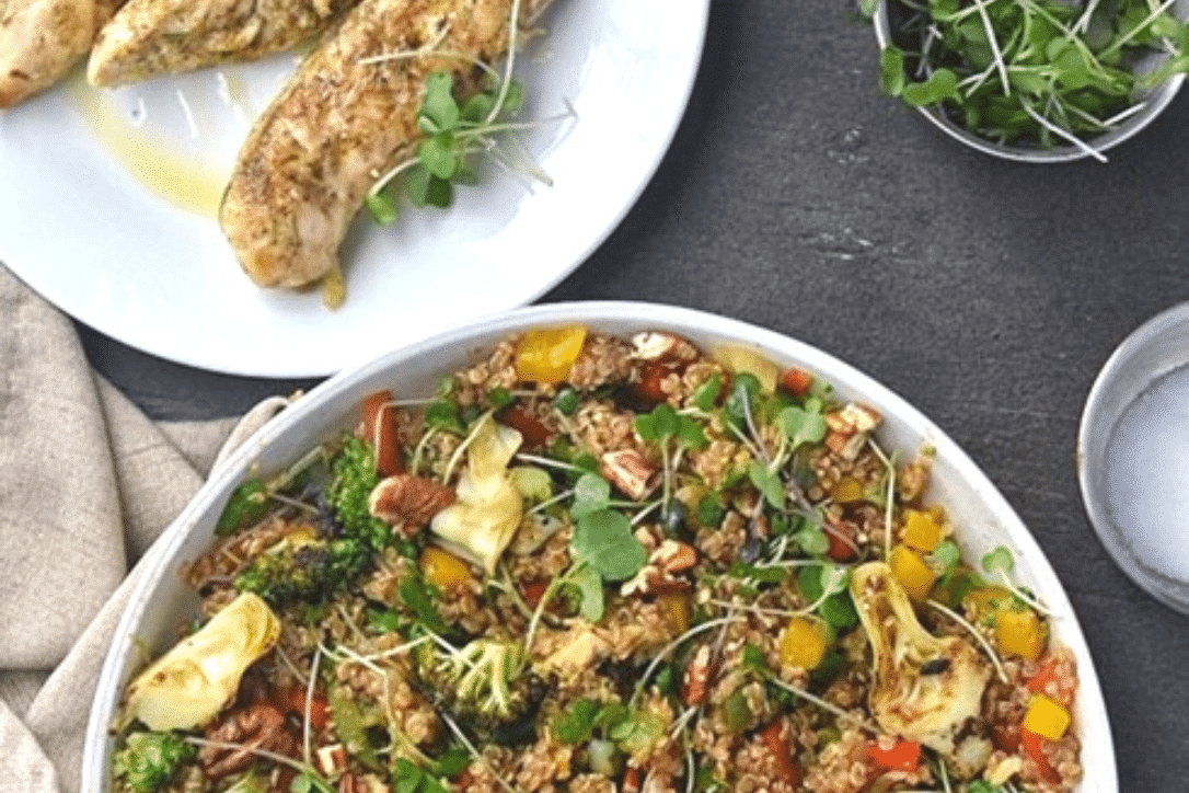 Quinoa Salad + Lemon Herb Chicken